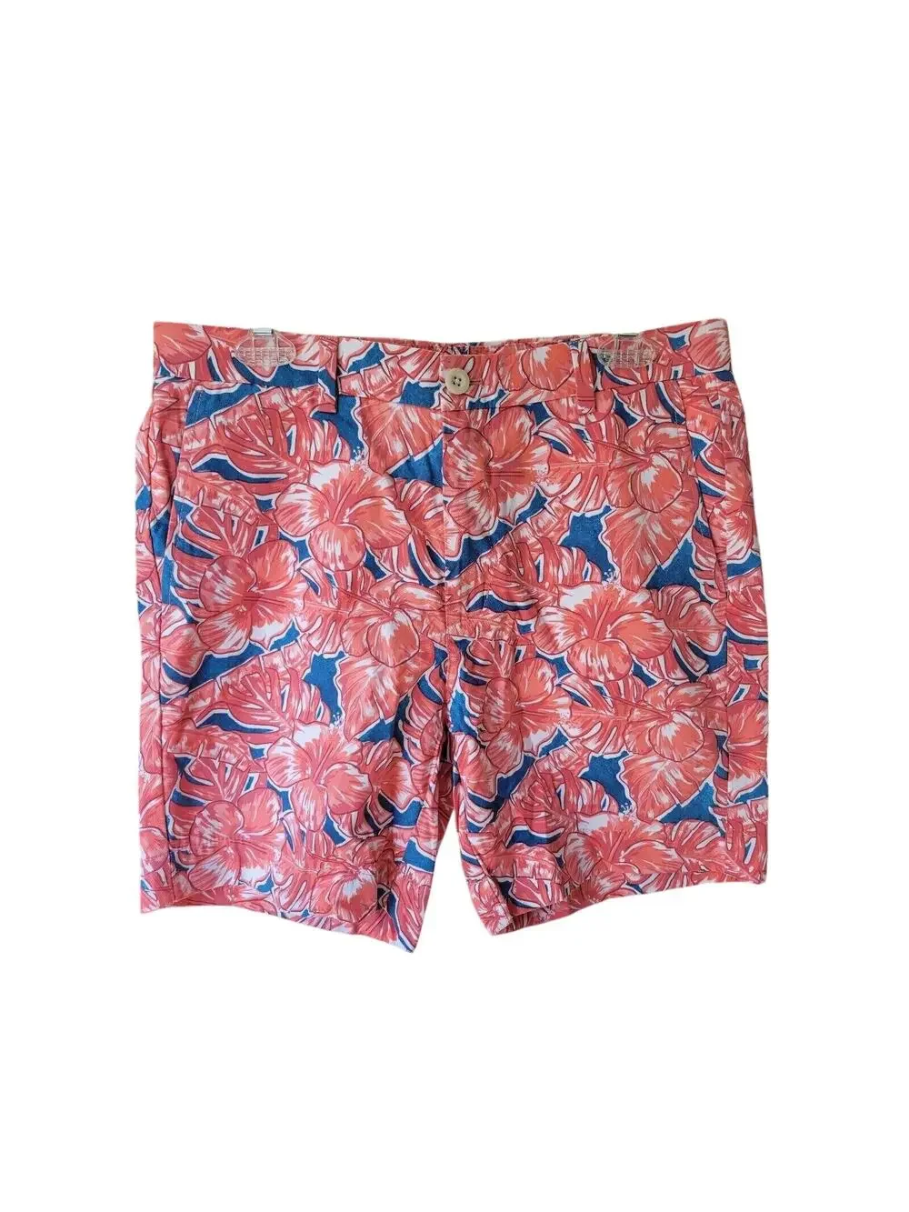 New men's size 32 Vineyard vines pink hibiscus pattern breaker shorts Bermuda